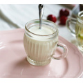 KA-222 stripe pudding glass mug,glass milk cup with handles